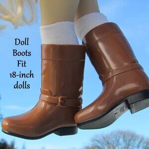 DOLL BOOTS BIKER STYLE for 18" DOLLS MADAME ALEXANDER, PLAYWONDER, AMERICAN GIRL